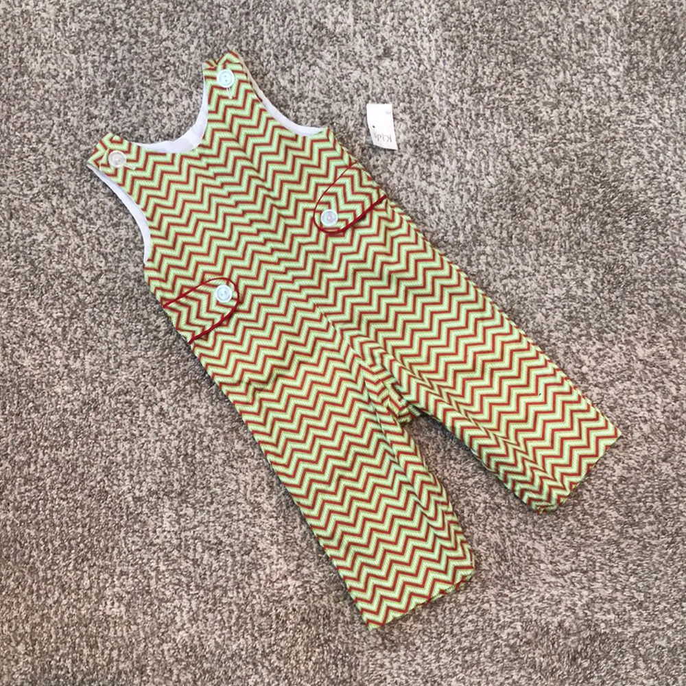 Baby boy Christmas Long alls, size 12 months NEW